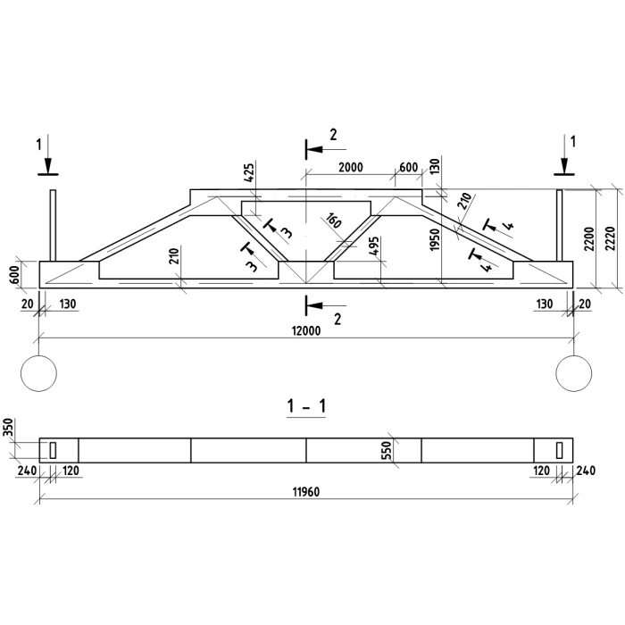 Ферма железобетонная ФСУД 6-30-3